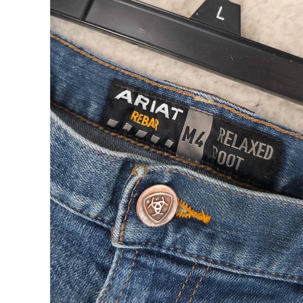 Ariat Blue Jean M4 Rebar Relaxed Bootcut Men 38x30(29) Stretch Denim 10016221 - Picture 6 of 16